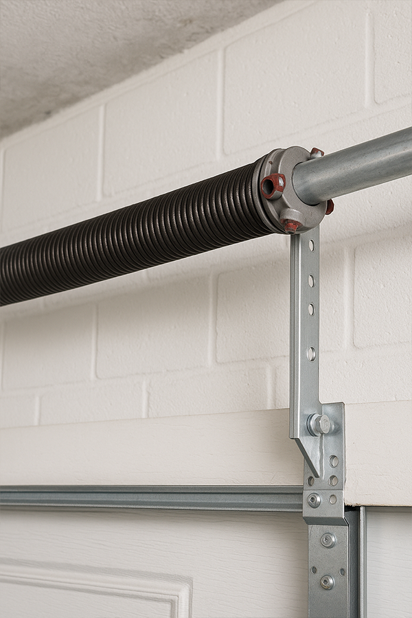 Technician replacing broken garage door spring in Solana Beach CA